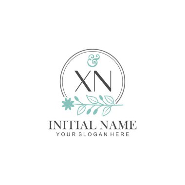 Botanik Elementlerle XN İlk Logo Şablonları