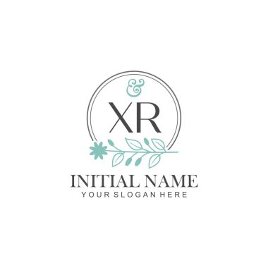 Botanik Elementli XR İlk Logo Şablonları