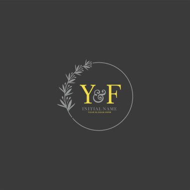 Botanik Elementlerle YF İlk Logo Şablonları