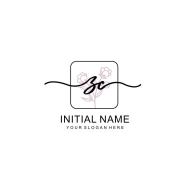 Marka ve Kimlik için Güzellik Çiçeği ZC İlk Logoları