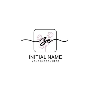 Marka ve Kimlik için Güzellik Çiçeği ZE İlk Logoları