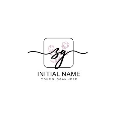 Marka ve Kimlik için Güzellik Çiçeği ZG İlk Logoları