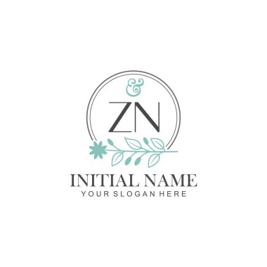 Botanik Elementlerle ZN İlk Logo Şablonları