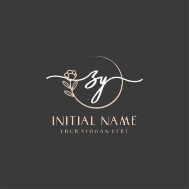Marka ve Kimlik için Güzellik Çiçeği ZY İlk Logoları