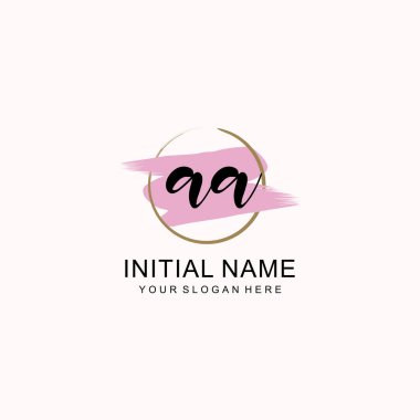 Sanatsal Fırça Aksanlı AA Modern El Yazısı Logosu