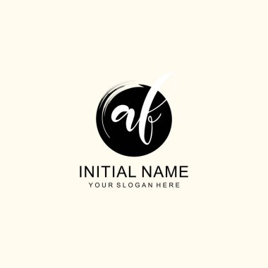 Sanatsal Fırça Aksanlı AF Modern El Yazısı Logosu