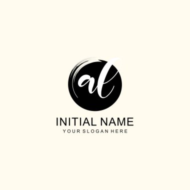Sanatsal Fırça Aksanlı AL Modern El Yazısı Logosu