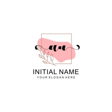 Sanatsal Fırça Aksanlı AU Modern El Yazısı Logosu