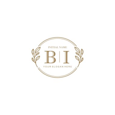 Branding Kimliği için BI Minimalist Klasik İlk Logo Tasarımı