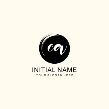 Sanatsal Fırça Aksanlı CA Modern El Yazısı Logosu