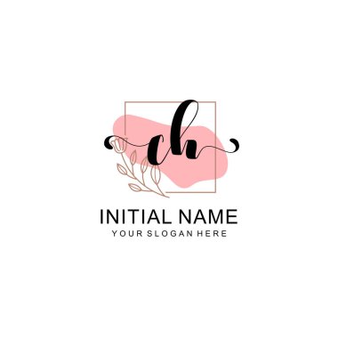 CH Modern El Yazısı Logosu Sanatsal Fırça Aksanlı