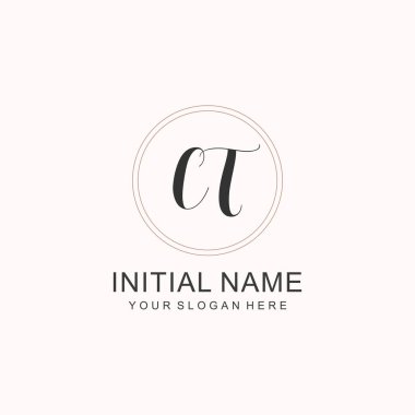 Branding Kimliği için CT Minimalist Klasik Logo Tasarımı