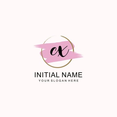 Sanatsal Fırça Aksanlı CX Modern El Yazısı Logosu