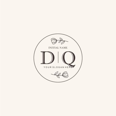 Markalaşma Kimliği için DQ Minimalist Klasik Logo Tasarımı