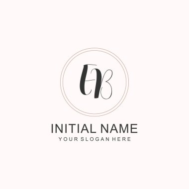 Etiketleme Kimliği için EB Minimalist Klasik İlk Logo Tasarımı