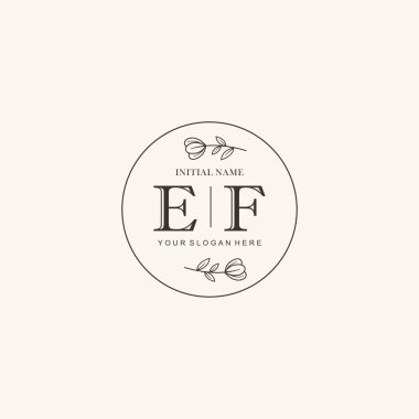 Etiketleme Kimliği için EF Minimalist Klasik İlk Logo Tasarımı