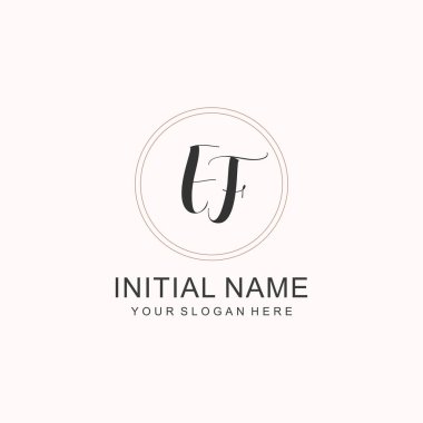 Etiketleme Kimliği için EF Minimalist Klasik İlk Logo Tasarımı