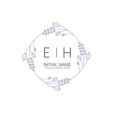 Çiçek İlham Veren EH Logoları Zamansız ve Sanatsal Markalaşma İçin