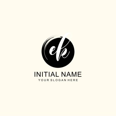 Sanatsal Fırça Aksanlı EK Modern El Yazısı Logosu