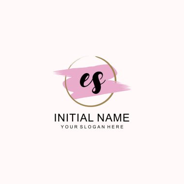 ES Sanatsal Fırça Aksanlı El Yazısı Logosu