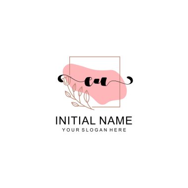 Sanatsal Fırça Aksanlı AB Modern El Yazısı Logosu