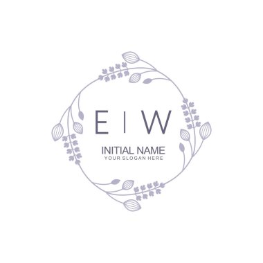 Çiçek İlham Veren EW Zamansız ve Sanatsal Markalaşma Logoları