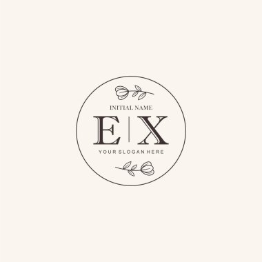 Etiketleme Kimliği için EX Minimalist Klasik İlk Logo Tasarımı