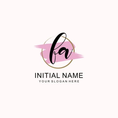 Sanatsal Fırça Aksanlı FA Modern El Yazısı Logosu