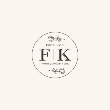 Markalaşma Kimliği için FK Minimalist Klasik Logo Tasarımı