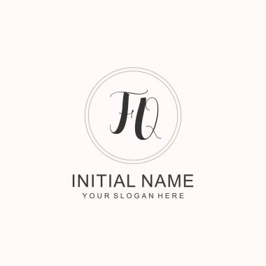 Markalaşma Kimliği için FQ Minimalist Klasik İlk Logo Tasarımı