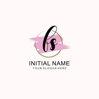 Sanatsal Fırça Aksanlı FS Modern El Yazısı Logosu