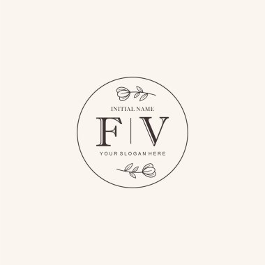 Markalaşma Kimliği için FV Minimalist Klasik İlk Logo Tasarımı