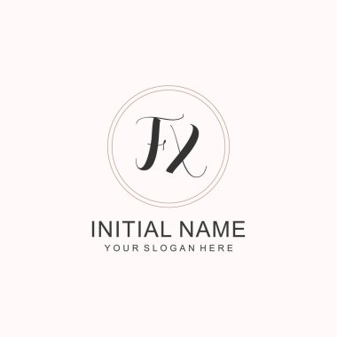 Markalaşma Kimliği için FX Minimalist Klasik İlk Logo Tasarımı