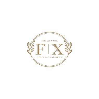 Markalaşma Kimliği için FX Minimalist Klasik İlk Logo Tasarımı