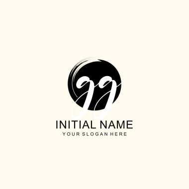 Sanatsal Fırça Aksanlı GG Modern El Yazısı Logosu