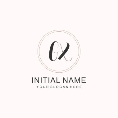Markalaşma Kimliği için GX Minimalist Klasik İlk Logo Tasarımı