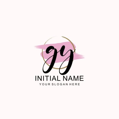 Sanatsal Fırça Aksanlı GY Modern El Yazısı Logosu