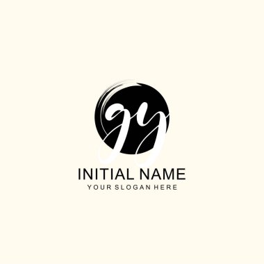 Sanatsal Fırça Aksanlı GY Modern El Yazısı Logosu