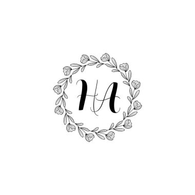 Çiçek İlham Veren HA Logoları Zamansız ve Sanatsal Markalaşma İçin