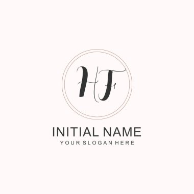 Markalaşma Kimliği için HF Minimalist Klasik Logo Tasarımı