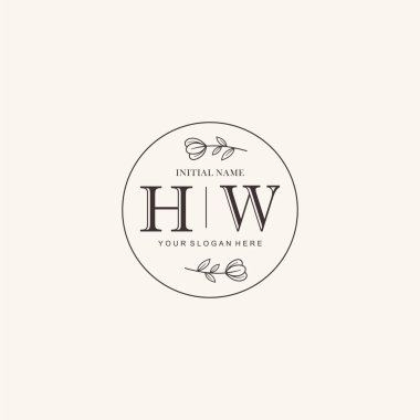 Markalaşma Kimliği için HW Minimalist Klasik Logo Tasarımı