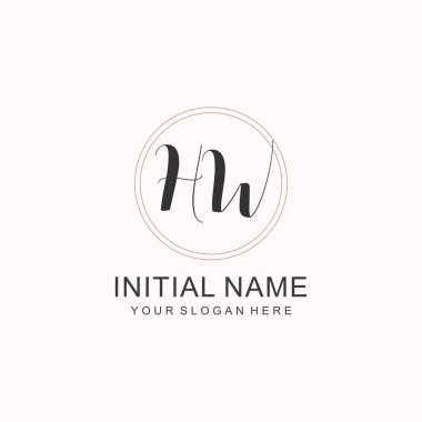 Markalaşma Kimliği için HW Minimalist Klasik Logo Tasarımı