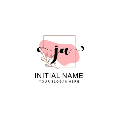 Sanatsal Fırça Aksanlı JA Modern El Yazısı Logosu