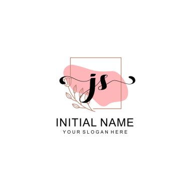 Sanatsal Fırça Aksanlı JS Modern El Yazısı Logosu