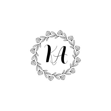 Çiçek İlham Veren KA Logoları Zamansız ve Sanatsal Markalaşma İçin