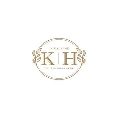 Markalaşma Kimliği için KH Minimalist Klasik İlk Logo Tasarımı