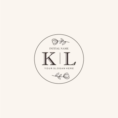 Markalaşma Kimliği için KL Minimalist Klasik İlk Logo Tasarımı