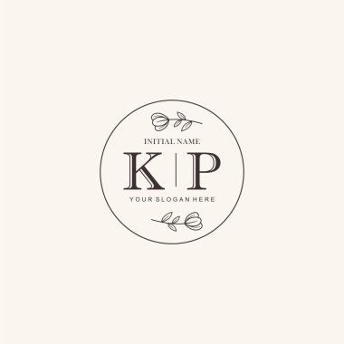 Markalaşma Kimliği için KP Minimalist Klasik İlk Logo Tasarımı