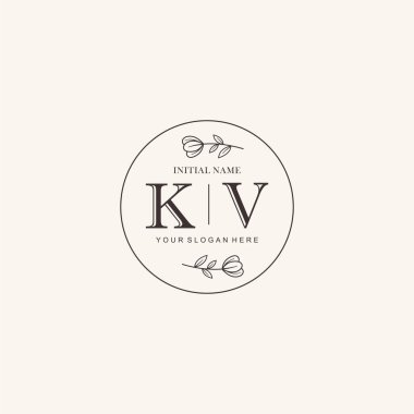 Markalaşma Kimliği için KV Minimalist Klasik İlk Logo Tasarımı