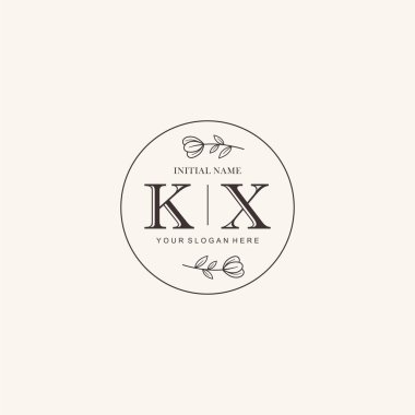 Markalaşma Kimliği için KX Minimalist Klasik İlk Logo Tasarımı